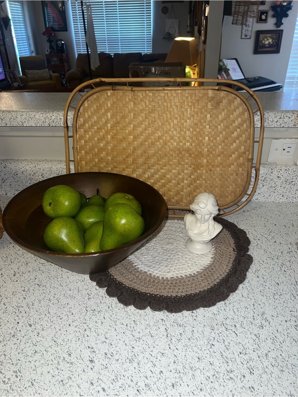 Vintage Wicker Rattan Woven
Midcentury Modern Boho Serving
Tray